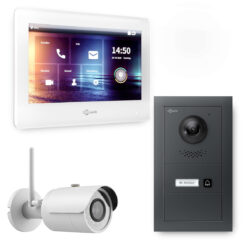 GOLIATH Hybrid 2-Draht BUS Video Sprechanlage | Anthrazit | 1 Fam | 7 Zoll Weiß | 180°