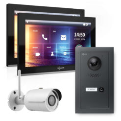 GOLIATH Hybrid IP Gegensprechanlage | Anthrazit | 1-Fam | 2x 10" HD | Unterputz Set | 180° Kamera