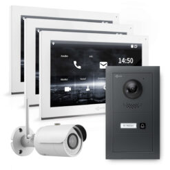 GOLIATH Hybrid IP Gegensprechanlage | Anthrazit | 1-Fam | 3x 10" HD | Unterputz | 180° Kamera