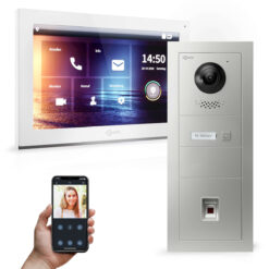 GOLIATH Hybrid IP Gegensprechanlage | App | 1-Familie | 10 Zoll HD | Fingerprint | Unterputz | 180°