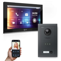 GOLIATH Hybrid IP Sprechanlage | Anthrazit | 1 Fam Set | 10" HD | Unterputz | 180° Kamera