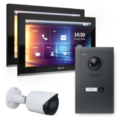 GOLIATH Hybrid IP Türsprechanlage | Anthrazit | 1-Fam | 2x 10" HD | Unterputz | 180 Grad Kamera