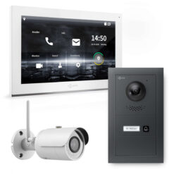 GOLIATH Hybrid IP Video Sprechanlage mit Anthrazit | 1-Fam | 10" HD | Unterputz Set | 180° Kamera
