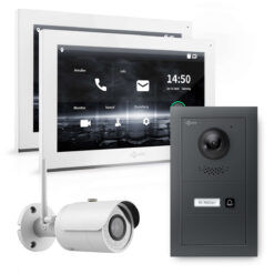 GOLIATH Hybrid IP Video Sprechanlage mit Anthrazit | 1-Fam | 2x 10" HD | Unterputz | 180° Kamera