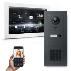 GOLIATH Hybrid IP Video Türsprechanlage | Anthrazit | 1-Fam | 10" HD | Keypad | 180° Kamera