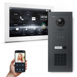 GOLIATH Hybrid IP Video Türsprechanlage | Anthrazit | 1-Fam | 10" HD | Keypad Modul | 180° Kamera