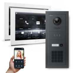 GOLIATH Hybrid IP Video Türsprechanlage | Anthrazit | 1-Fam | 2x 10" HD | Keypad | 180° Kamera