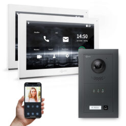GOLIATH Hybrid IP Video Türsprechanlage | Anthrazit | 1-Fam | 2x 10" HD | Unterputz | 180° Kamera