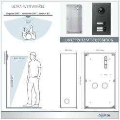 Alternative view of GOLIATH Hybrid IP Video-Türsprechanlage | Anthrazit | 3-Fam Set | 3x 10" HD | 180° Kamera
