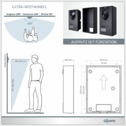 Alternative view of GOLIATH Hybrid IP Video Türsprechanlage | App | Anthrazit | 1-Familie | 2x 7 Zoll | Aufputz | 180°