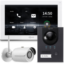 GOLIATH Hybrid IP Video Türsprechanlage | App | Anthrazit | 1-Familien | 10 Zoll | Unterputz | 180°