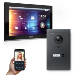 GOLIATH Hybrid IP Videotürsprechanlage mit Anthrazit | 1-Fam | 10" HD | Unterputz | 180° Kamera