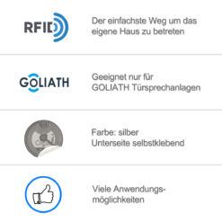 Alternative view of RFID Chip Sticker Aufkleber Selbstklebend für GOLIATH RFID Außenstationen, rund 23 mm, weiß