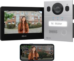 GOLIATH Basic 2-Draht BUS Türsprechanlage | FullHD | App | 150° | 1 Fam | Silber/Schwarz | Aufputz