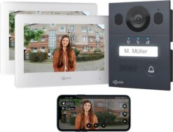 GOLIATH Basic 2-Draht BUS Türsprechanlage | FullHD | App | 150° | 1 Familie | Aufputz | 2 x Innenstationen