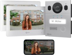 GOLIATH Basic 2-Draht BUS Video Türsprechanlage | FullHD | App | 150° | 1 Familie | Unterputz | 2 x Innenstationen