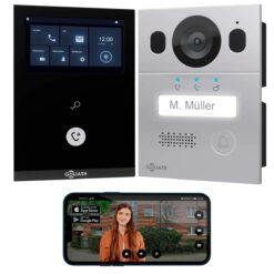 GOLIATH Basic 2-Draht BUS Türsprechanlage | FullHD | App | 150° | 1 Familie | Silber/Schwarz | Aufputz