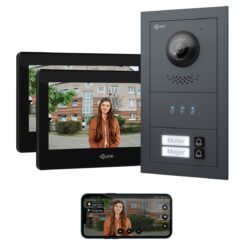 GOLIATH Basic 2-Draht BUS Türsprechanlage | FullHD | App | 150° | 2 Fam | Anthrazit/Schwarz | Unterputz