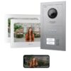 GOLIATH Basic 2-Draht BUS Türsprechanlage | FullHD | App | 150° | 2 Fam | Silber/Weiß | Unterputz