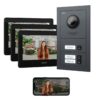 GOLIATH Basic 2-Draht BUS Türsprechanlage | FullHD | App | 150° | 3 Fam | Anthrazit/Schwarz | Unterputz