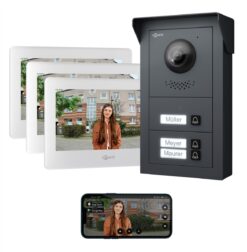 GOLIATH Basic 2-Draht BUS Türsprechanlage | FullHD | App | 150° | 3 Fam | Anthrazit/Weiß | Aufputz