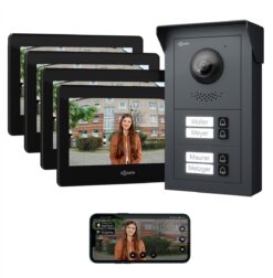GOLIATH Basic 2-Draht BUS Türsprechanlage | FullHD | App | 150° | 4 Fam | Anthrazit/Schwarz | Aufputz