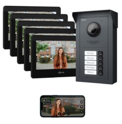 GOLIATH Basic 2-Draht BUS Türsprechanlage | FullHD | App | 150° | 5 Fam | Anthrazit/Schwarz | Aufputz