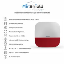 Alternative view of GOLIATH Basic Alarm | Außensirene | LED Alarmleuchte | 85-110 dB | Weiß | AußenSirene