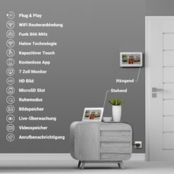 Alternative view of GOLIATH Funk Video Türsprechanlage | 120° Winkel | Türöffner | Bildspeicher | Weißlicht | App