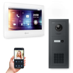 GOLIATH PRO 2-Draht BUS Gegensprechanlage | Anthrazit | 1 Fam | 7 Zoll Weiß | Keypad | 180°