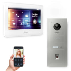 GOLIATH PRO 2-Draht BUS Türsprechanlage | 1 Familie | App | 7 Zoll Weiß | Fingerprint | 180°