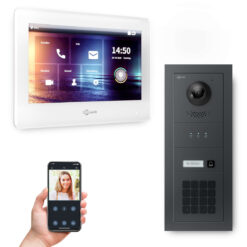 GOLIATH PRO 2-Draht BUS Türsprechanlage | Anthrazit | 1 Fam | 7 Zoll Weiß | Keypad | 180°