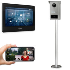 GOLIATH PRO 2-Draht BUS Türsprechanlage | App | Stele | 1x7 Zoll Schwarz | RFID | 180°