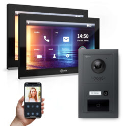 GOLIATH PRO IP Gegensprechanlage | Anthrazit | 1-Fam | 2x 10" HD | RFID | Unterputz | 180 Grad