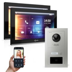 GOLIATH PRO IP Gegensprechanlage | App | 1-Familien | 2x 10 Zoll HD | RFID | Unterputz | 180 Grad