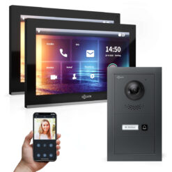 GOLIATH PRO IP Gegensprechanlage mit App | Anthrazit | 1-Familie | 2x 10" | Unterputz | 180°