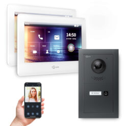 GOLIATH PRO IP Gegensprechanlage mit App | Anthrazit | 1-Familie | 2x 7"| Unterputz | 180°