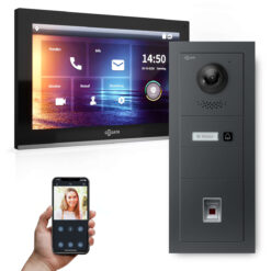GOLIATH PRO IP Türsprechanlage | Anthrazit | 1-Fam | 10" HD | Fingerprint | Unterputz | 180°