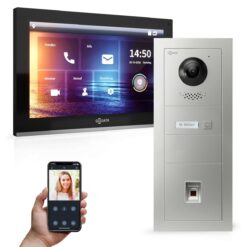 GOLIATH PRO IP Türsprechanlage | App | 1-Familie | 10 Zoll HD | Fingerprint | Unterputz | 180°