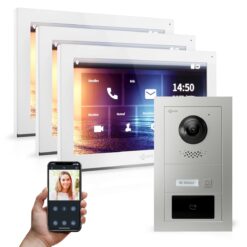 GOLIATH PRO IP Türsprechanlage | App | 1-Familien | 3x 10 Zoll HD | RFID | Unterputz | 180°
