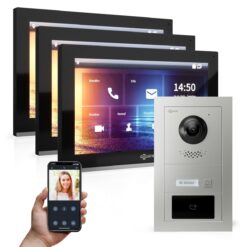 GOLIATH PRO IP Türsprechanlage | App | 1-Familien | 3x 10 Zoll HD | RFID | Unterputz | 180 Grad