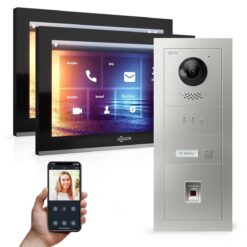 GOLIATH PRO IP Video Sprechanlage | App | 1-Familie | 2x 10 Zoll HD | Fingerprint | 180° Kamera