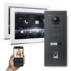 GOLIATH PRO IP Video-Türsprechanlage | Anthrazit | 1-Fam | 2x 10" HD | Fingerprint | 180°