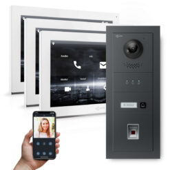 GOLIATH PRO IP Video Türsprechanlage | Anthrazit | 1-Fam | 3x 10" HD | Fingerprint | 180°