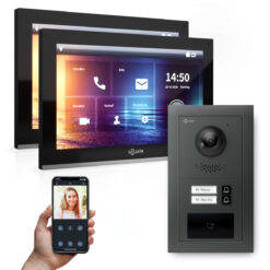 GOLIATH PRO IP Video Türsprechanlage | Anthrazit | 2-Fam | 2x 10" HD | RFID | Unterputz | 180° #1