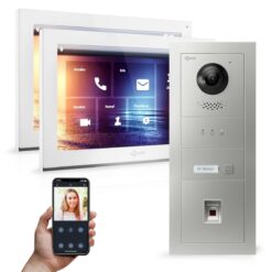 GOLIATH PRO IP Video-Türsprechanlage | App | 1-Familienhaus | 2x 10 Zoll HD | Fingerprint | 180°