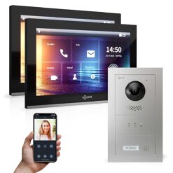GOLIATH PRO IP Video Türsprechanlage | App | 1-Familienhaus Set | 2x 10 Zoll HD | 180° Kamera