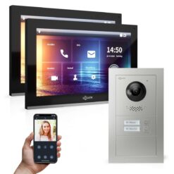 GOLIATH PRO IP Video Türsprechanlage | App | Set 2-Familien | 2x 10 Zoll HD | 180° Kamera