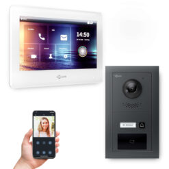 GOLIATH PRO IP Video Türsprechanlage mit App | 1 Fam | Anthrazit | 7 Zoll Weiß | RFID | 180°