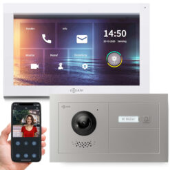 GOLIATH PRO IP Video Türsprechanlage mit App | 1-Familie | 10 Zoll | Horizontal Unterputz | 180°